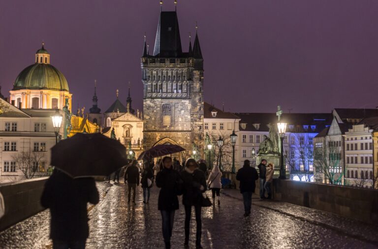 rainy day in prague